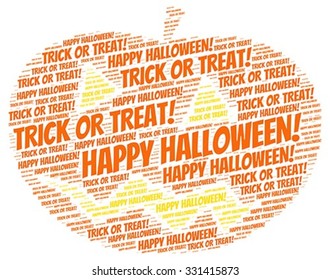 Vector of Halloween concept word cloud in a pumpkin shape
