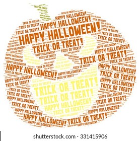 Vector of Halloween concept word cloud in a pumpkin shape