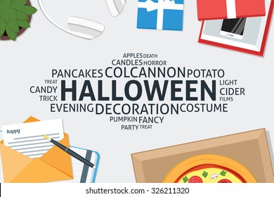 vector halloween concept,template