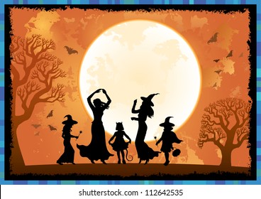 VECTOR / Halloween Dance Witches