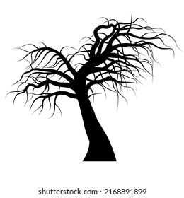 Vector Halloween dead tree shape