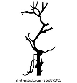 Vector Halloween dead tree shape