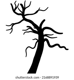 Vector Halloween dead tree shape