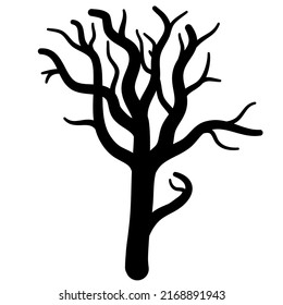Vector Halloween dead tree shape