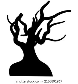 Vector Halloween dead tree shape