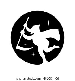 Vector Halloween Death emblem Cartoon Illustration.