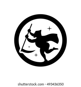 Vector Halloween Death emblem Cartoon Illustration.