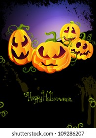 Vector Halloween Design with scary Halloween Pumpkins