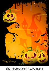 Vector Halloween Design with scary Halloween Pumpkins