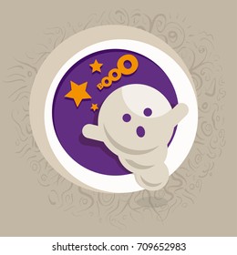 Modelo de design Vetor Halloween. Design plano moderno.