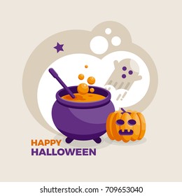 Vector Halloween design template. Modern flat design.