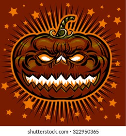 Vector of halloween detailed pumpkin. Jack O Lantern icon set. Halloween pumpkins isolated on background. Useful also as greetings card and design.