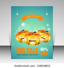 Vector Halloween discount flyer can be used for printing and publishing.
