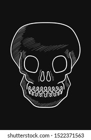 vector halloween doodle drawing skull background for brochure banner and publication