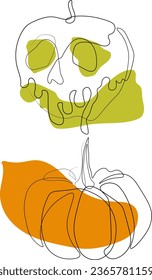Vector de Halloween. dibujado con una sola línea