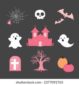 Vector of Halloween elements collection for decoration 