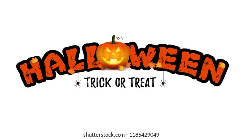 Vector halloween emblem. Trick or treat. Happy Halloween illustration