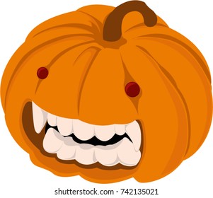 Vector Halloween evil pumpkin