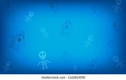 Vector halloween festival and the cute cartoon characters and skeleton ghost.And the dark tone makes scary and can be used as a background.


