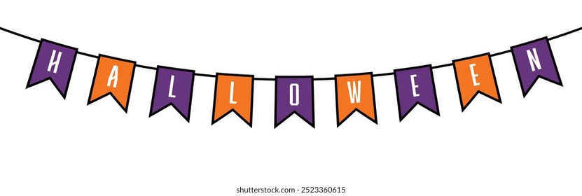 Vector Halloween Flag Purple And Orange