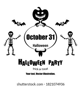 Vector Halloween flayer. Happy Halloween greeting card