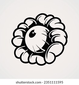 vector Halloween flower eye object