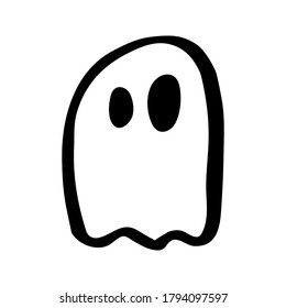 Vector halloween ghost clipart. Funny, cute illustration for seasonal design, textile, decoration kids playroom or greeting card. Hand drawn prints and doodle.