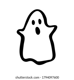 Vector halloween ghost clipart. Funny, cute illustration for seasonal design, textile, decoration kids playroom or greeting card. Hand drawn prints and doodle.