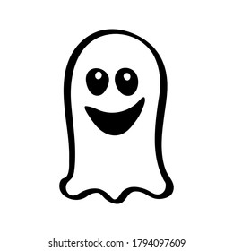 Vector halloween ghost clipart. Funny, cute illustration for seasonal design, textile, decoration kids playroom or greeting card. Hand drawn prints and doodle.