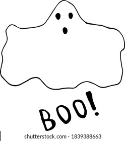 
Vector halloween ghost clipart. Hand drawn prints and doodle