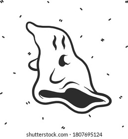 Vector halloween ghost clipart. Illustration for seasonal design, textile, decoration kids playroom or greeting card. Isolated sketch object. Flat vector illustration