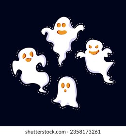 Diseño de colección fantasma de halloween vector