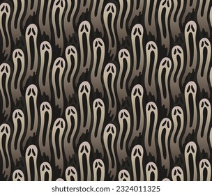 Vector halloween ghost seamless pattern
