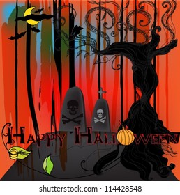 Vector Halloween greeting card