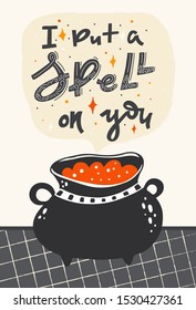 Vector Halloween greeting cards. Lettering composition for banner, poster, greeting card, party invitation.