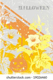Vector. Halloween grunge postcard