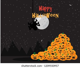 vector halloween Halloween-pumpkin-face-background