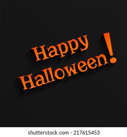 Vector Halloween Hand lettering Greeting Card. 3d Gothic Font with Shadow. Typographical Vector Background.