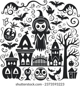 Vector halloween haunted house background for halloween party Happy halloween