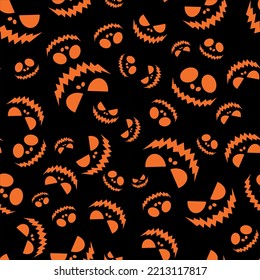 Vector Halloween Horror Jack O Lantern Pumpkin Seamless Pattern suitable for T-shirt backdrop and wallpaper