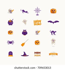 Vector Halloween icon design collection. Modern flat design.