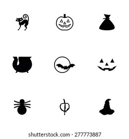 Vector Halloween icon set on white background