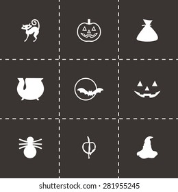 Vector Halloween icon set on black background