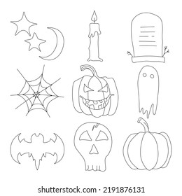 Vektorsymbole. Doodle-Hälfte auf Vektorhintergrund