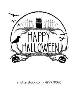 Vector Halloween illustration decoration element