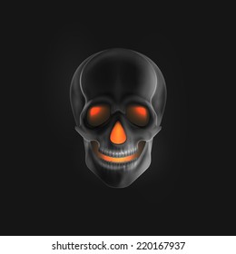 Vector halloween illustration of an evil skull