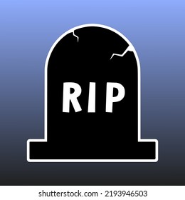 Vector halloween illustration of grave's silhouette as sign, icon, wallpaper, sticker, print or pattern. Holiday autumn picture for graphic design.