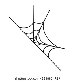 Ilustración vectorial de halloween con araña web