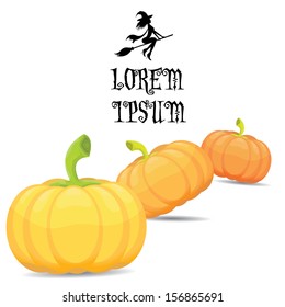 vector halloween invitation border with pumpkins for flyer or poster design.