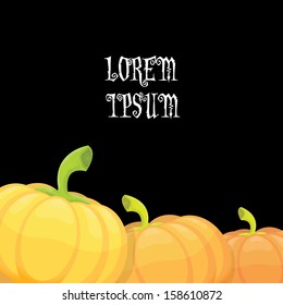 vector halloween invitation border with pumpkins for flyer or poster design.